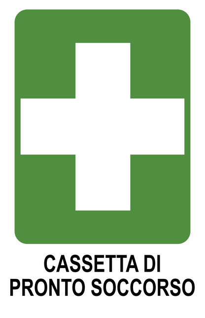 GLOBAL CARTELLO SEGNALETICO - CASSETTA DI PRONTO SOCCORSO - Adesivo Extra Resistente, Pannello in Forex, Pannello In Alluminio