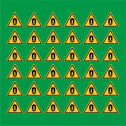 PACCO DA 6 KIT DI 6 ADESIVI TRIANGOLARI - Campo magnetico importante - Pittogramma ISO 7010 Con Stampa Diretta U.V.