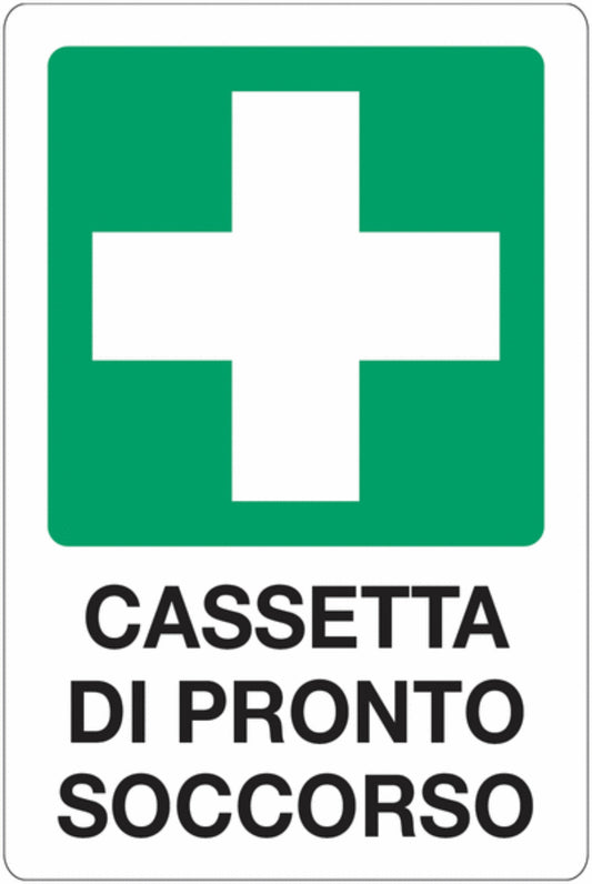 GLOBAL CARTELLO SEGNALETICO - Cassetta di Pronto Soccorso -  Adesivo Extra Resistente, Pannello in Forex, Pannello In Alluminio