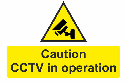 GLOBAL CARTELLO SEGNALETICO - Caution CCTV In Operation - Adesivo Extra Resistente, Pannello in Forex, Pannello In Alluminio