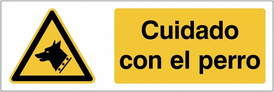 GLOBAL CARTELLO SEGNALETICO UNI - Cuidado con el perro - Adesivo Extra Resistente, Pannello in Forex, Pannello In Alluminio