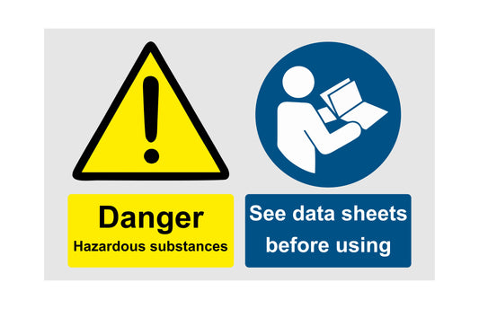 GLOBAL CARTELLO SEGNALETICO - Danger Hazardous SubstancesSee Data Sheets - Adesivo Extra Resistente, Pannello in Forex, Pannello In Alluminio