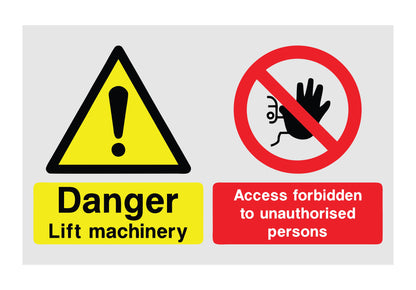 GLOBAL CARTELLO SEGNALETICO - Danger Lift MachineryAccess Forbidden - Adesivo Extra Resistente, Pannello in Forex, Pannello In Alluminio