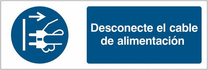 GLOBAL CARTELLO SEGNALETICO UNI - Desconecte el cable de alimentación - Adesivo Extra Resistente, Pannello in Forex, Pannello In Alluminio