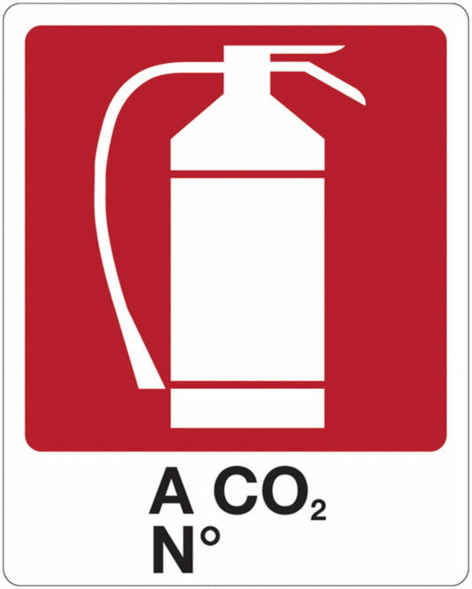 GLOBAL CARTELLO SEGNALETICO - ESTINTORE A CO2 N -  Adesivo Extra Resistente, Pannello in Forex, Pannello In Alluminio