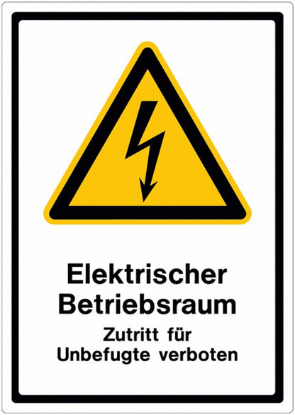 GLOBAL CARTELLO SEGNALETICO - Elektrischer Betriebsraum -  Adesivo Extra Resistente, Pannello in Forex, Pannello In Alluminio