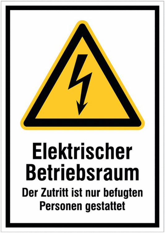 GLOBAL CARTELLO SEGNALETICO - Elektrischer Betriebsraum - Schilder mit Sicherheitszeichen Elektrotechnik -  Adesivo Extra Resistente, Pannello in Forex, Pannello In Alluminio