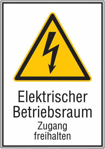 GLOBAL CARTELLO SEGNALETICO - Elektrischer Betriebsraum Zugang freihalten -  Adesivo Extra Resistente, Pannello in Forex, Pannello In Alluminio