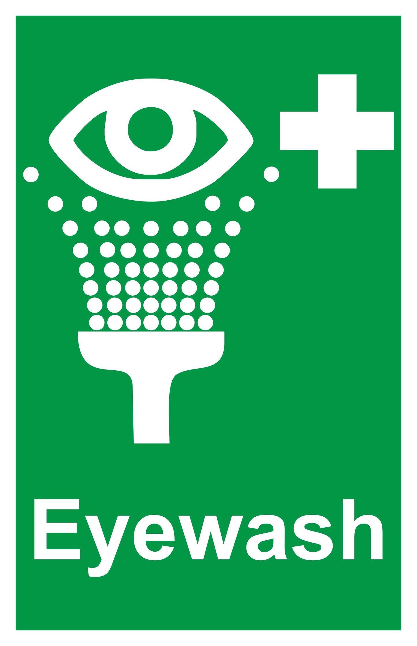 GLOBAL CARTELLO SEGNALETICO - Eyewash - Adesivo Extra Resistente, Pannello in Forex, Pannello In Alluminio