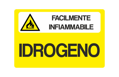 GLOBAL CARTELLO SEGNALETICO - Facilmente infiammabile-Idrogeno - Adesivo Extra Resistente, Pannello in Forex, Pannello In Alluminio