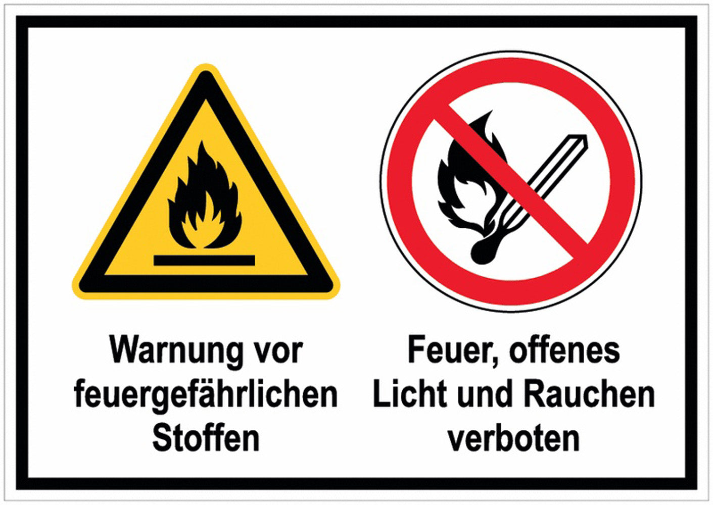 GLOBAL CARTELLO SEGNALETICO - Feuergefährl. StoffeKein Feuer -  Adesivo Extra Resistente, Pannello in Forex, Pannello In Alluminio