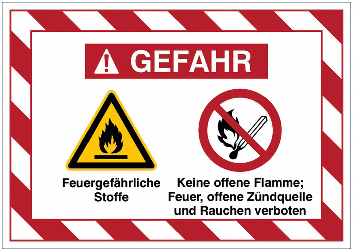 GLOBAL CARTELLO SEGNALETICO - Feuergefährliche Stoffe  Keine offene Flamme, ... und Rauchen verboten -  Adesivo Extra Resistente, Pannello in Forex, Pannello In Alluminio