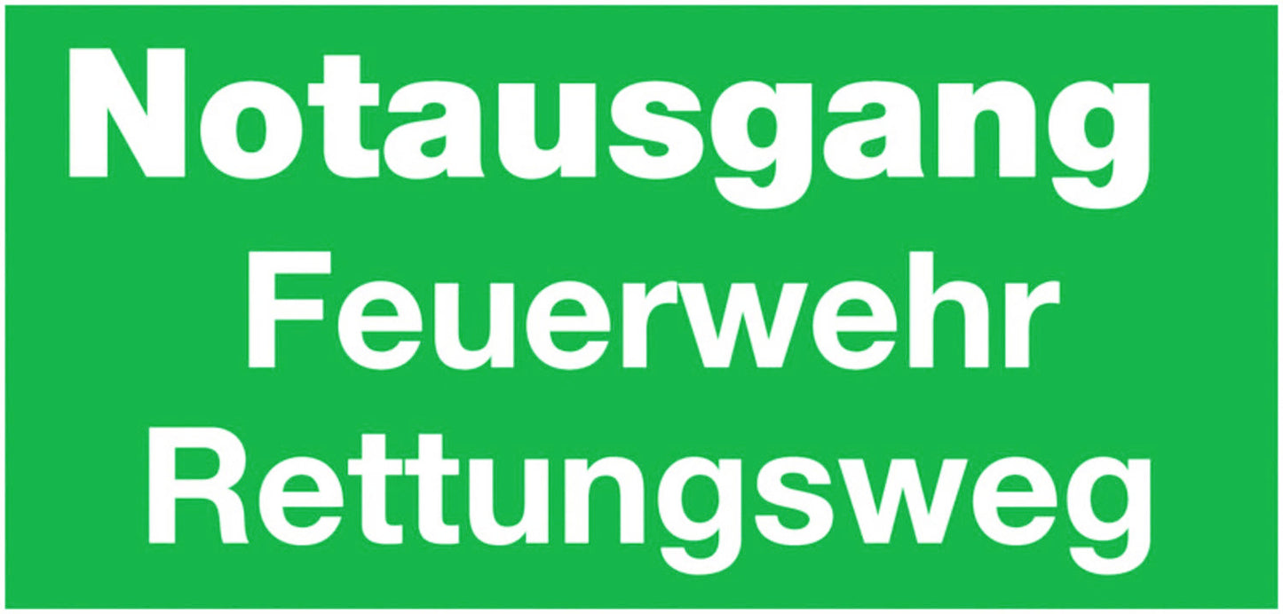 GLOBAL CARTELLO SEGNALETICO UNI - Feuerwehr Rettungsweg - Adesivo Extra Resistente, Pannello in Forex, Pannello In Alluminio