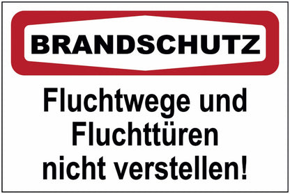 GLOBAL CARTELLO SEGNALETICO - Fluchtwege und Fluchttüren nicht verstellen! -  Adesivo Extra Resistente, Pannello in Forex, Pannello In Alluminio