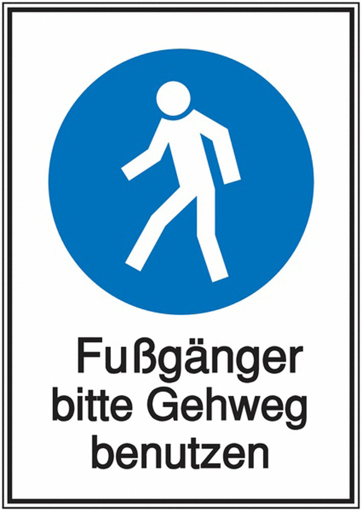 GLOBAL CARTELLO SEGNALETICO - Für Fußgänger -  Adesivo Extra Resistente, Pannello in Forex, Pannello In Alluminio