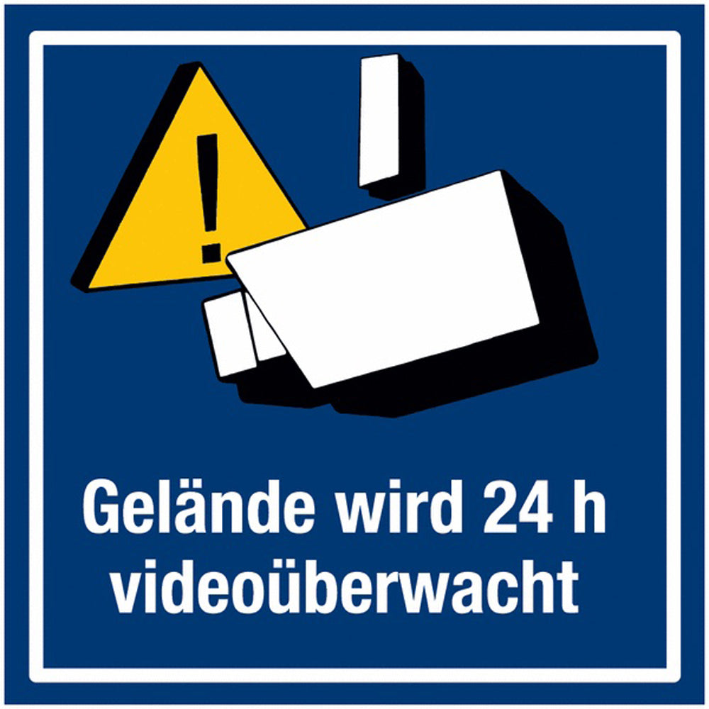 GLOBAL CARTELLO SEGNALETICO QUADRATO - Gelände wird 24 h videoüberwacht - Adesivo Extra Resistente, Pannello in Forex, Pannello In Alluminio