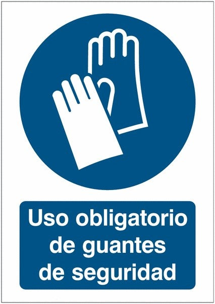 GLOBAL CARTELLO SEGNALETICO - Guantes de protección obligatorios - Adesivo Extra Resistente, Pannello in Forex, Pannello In Alluminio