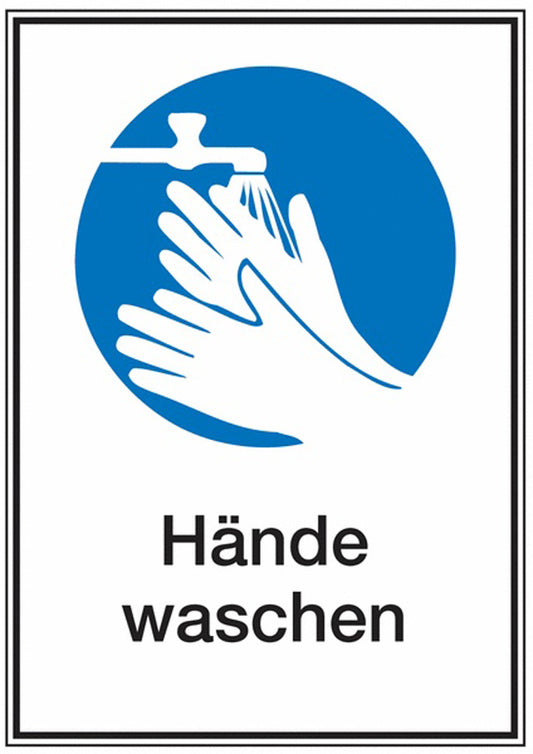 GLOBAL CARTELLO SEGNALETICO - Hände waschen -  Adesivo Extra Resistente, Pannello in Forex, Pannello In Alluminio