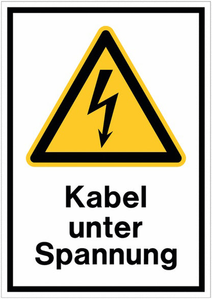 GLOBAL CARTELLO SEGNALETICO - Kabel unter Spannung -  Adesivo Extra Resistente, Pannello in Forex, Pannello In Alluminio