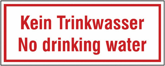 GLOBAL CARTELLO SEGNALETICO UNI - Kein Trinkwasser no drinking water - Adesivo Extra Resistente, Pannello in Forex, Pannello In Alluminio