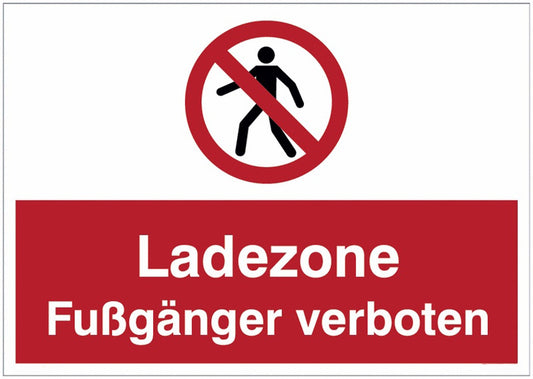 GLOBAL CARTELLO SEGNALETICO - Ladezone - Fußgänger verboten -  Adesivo Extra Resistente, Pannello in Forex, Pannello In Alluminio