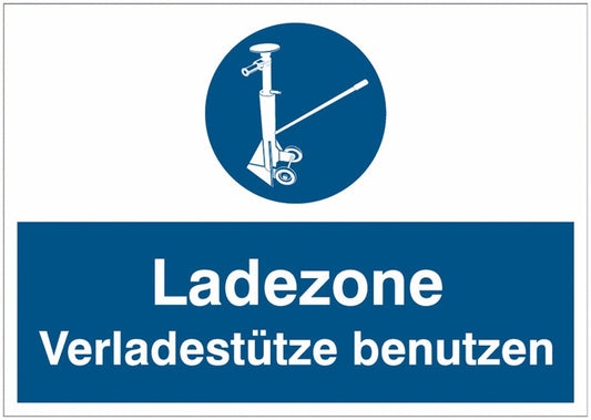 GLOBAL CARTELLO SEGNALETICO - Ladezone - Verladestütze benutzen -  Adesivo Extra Resistente, Pannello in Forex, Pannello In Alluminio