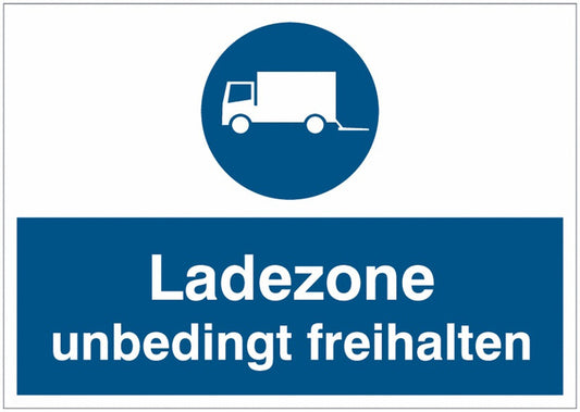 GLOBAL CARTELLO SEGNALETICO - Ladezone - unbedingt freihalten -  Adesivo Extra Resistente, Pannello in Forex, Pannello In Alluminio