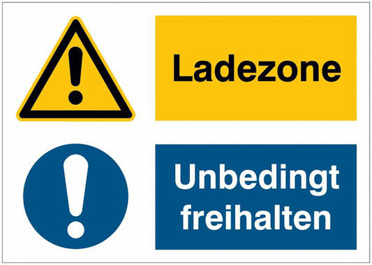 GLOBAL CARTELLO SEGNALETICO - Ladezone Unbedingt freihalten -  Adesivo Extra Resistente, Pannello in Forex, Pannello In Alluminio