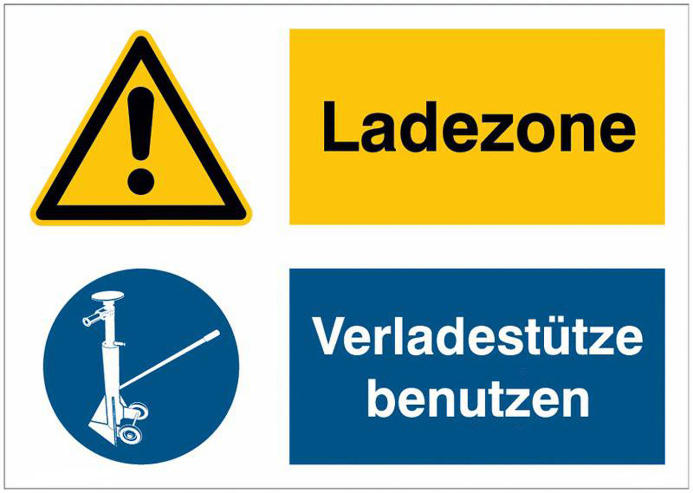 GLOBAL CARTELLO SEGNALETICO - Ladezone Verladestütze benutzen -  Adesivo Extra Resistente, Pannello in Forex, Pannello In Alluminio