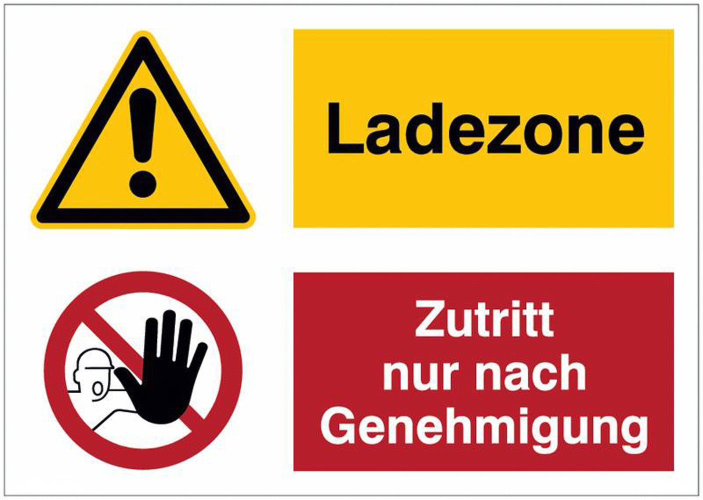 GLOBAL CARTELLO SEGNALETICO - Ladezone Zutritt nur nach Genehmigung -  Adesivo Extra Resistente, Pannello in Forex, Pannello In Alluminio