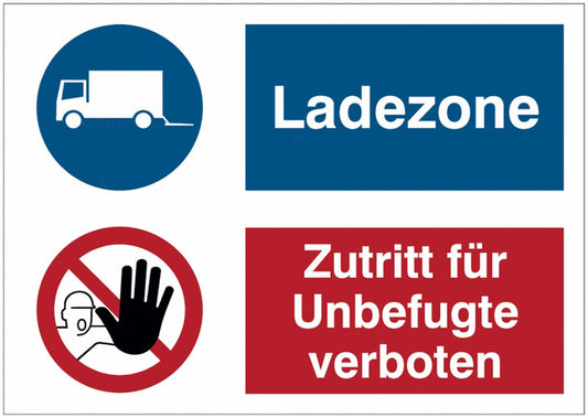 GLOBAL CARTELLO SEGNALETICO - Ladezone (LKW) Zutritt für Unbefugte verboten -  Adesivo Extra Resistente, Pannello in Forex, Pannello In Alluminio