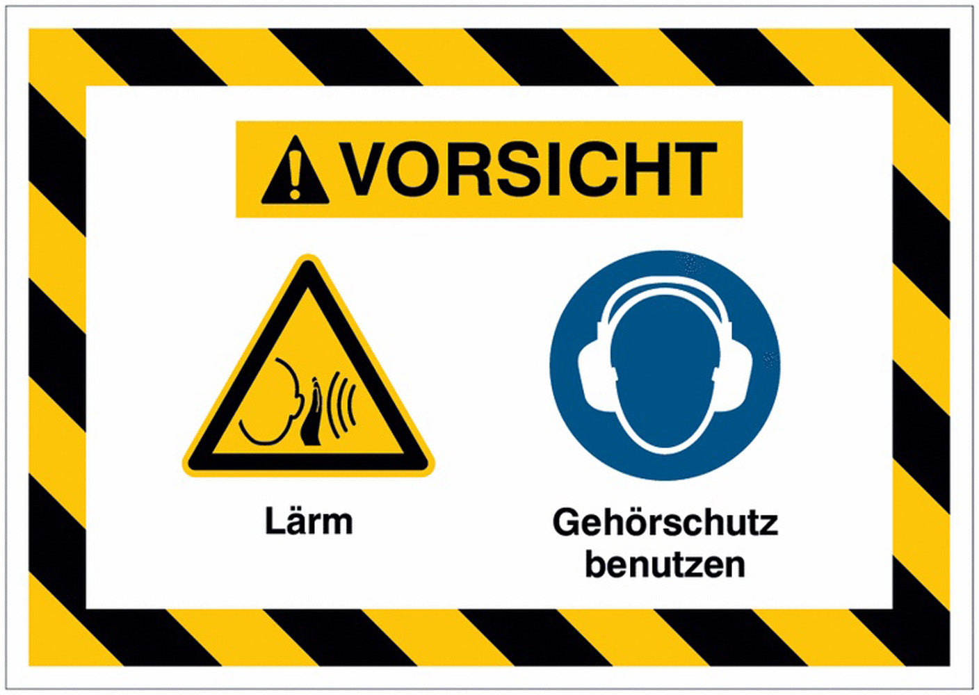 GLOBAL CARTELLO SEGNALETICO - Lärm  Gehörschutz benutzen -  Adesivo Extra Resistente, Pannello in Forex, Pannello In Alluminio