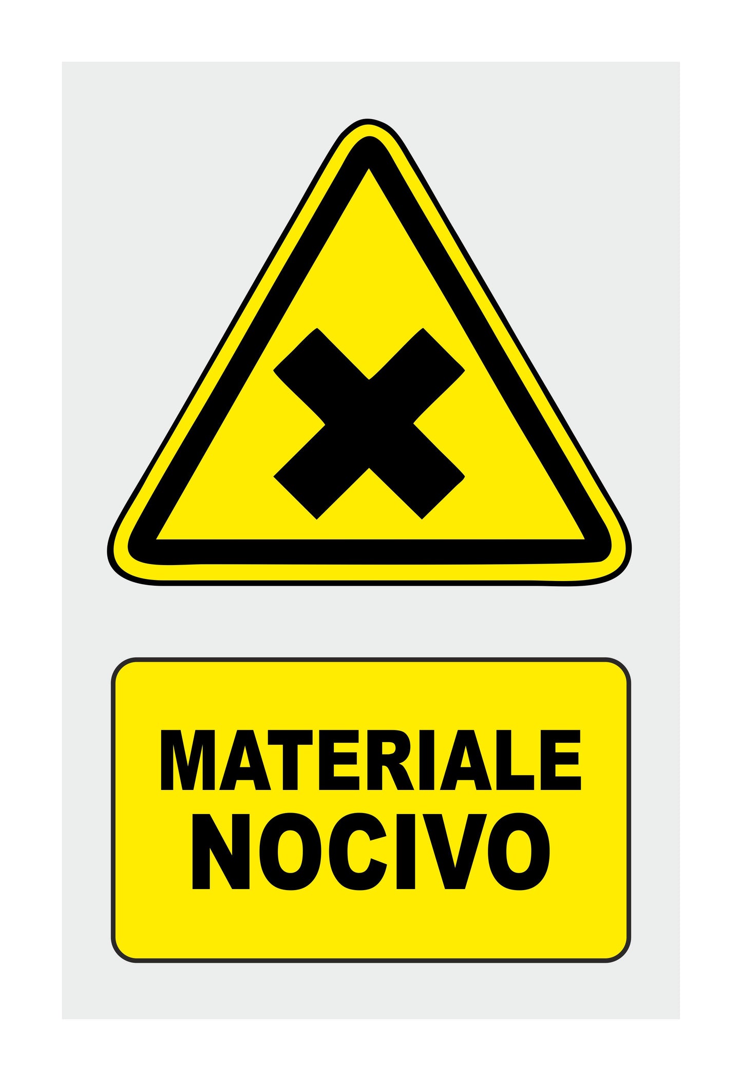 GLOBAL CARTELLO SEGNALETICO - MATERIALE NOCIVO - Adesivo Extra Resistente, Pannello in Forex, Pannello In Alluminio