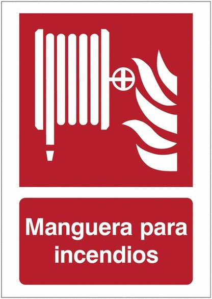 GLOBAL CARTELLO SEGNALETICO - Manguera para incendios - Adesivo Extra Resistente, Pannello in Forex, Pannello In Alluminio