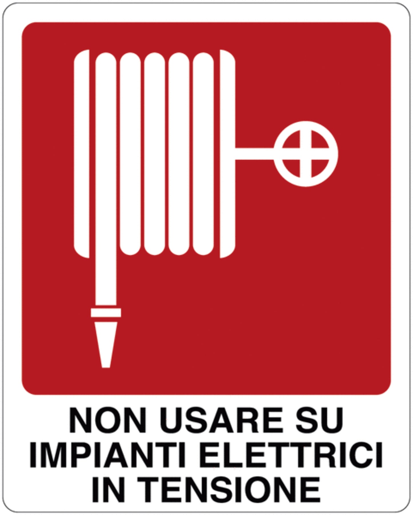 GLOBAL CARTELLO SEGNALETICO - Non usare su impianti elettrici in tensione -  Adesivo Extra Resistente, Pannello in Forex, Pannello In Alluminio