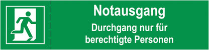 GLOBAL CARTELLO SEGNALETICO UNI - Notausgang Durchgang nur für berechtigte Personen - Adesivo Extra Resistente, Pannello in Forex, Pannello In Alluminio