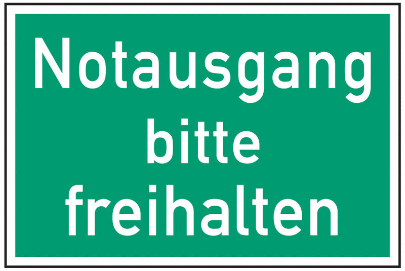 GLOBAL CARTELLO SEGNALETICO - Notausgang bitte freihalten -  Adesivo Extra Resistente, Pannello in Forex, Pannello In Alluminio