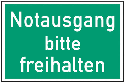 GLOBAL CARTELLO SEGNALETICO - Notausgang bitte freihalten -  Adesivo Extra Resistente, Pannello in Forex, Pannello In Alluminio