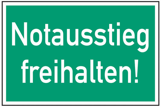 GLOBAL CARTELLO SEGNALETICO - Notausstieg freihalten -  Adesivo Extra Resistente, Pannello in Forex, Pannello In Alluminio