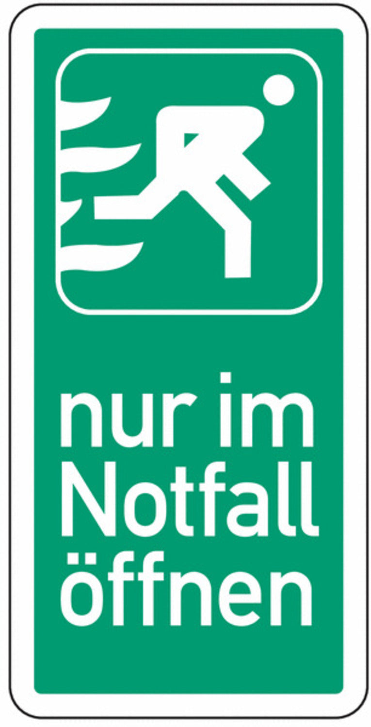 GLOBAL CARTELLO SEGNALETICO UNI - Nur im Notfall öffnen vertical - Adesivo Extra Resistente, Pannello in Forex, Pannello In Alluminio