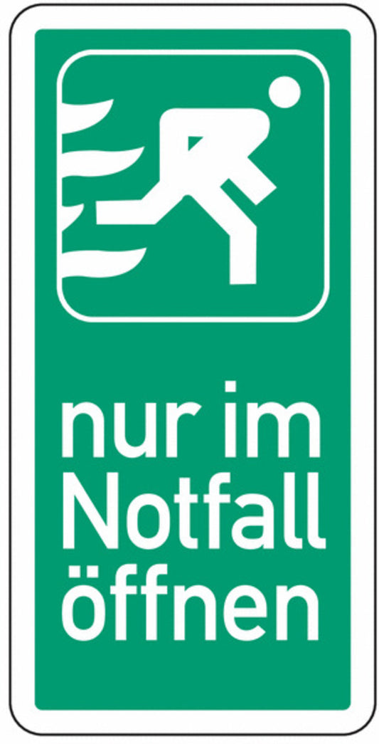 GLOBAL CARTELLO SEGNALETICO UNI - Nur im Notfall öffnen vertical - Adesivo Extra Resistente, Pannello in Forex, Pannello In Alluminio