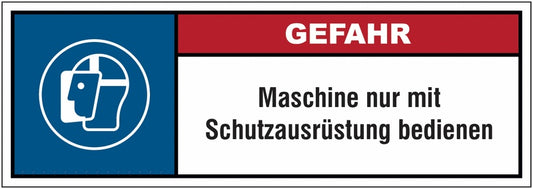 GLOBAL CARTELLO SEGNALETICO UNI - Nur mit Schutzausrüstung bedienen - Adesivo Extra Resistente, Pannello in Forex, Pannello In Alluminio