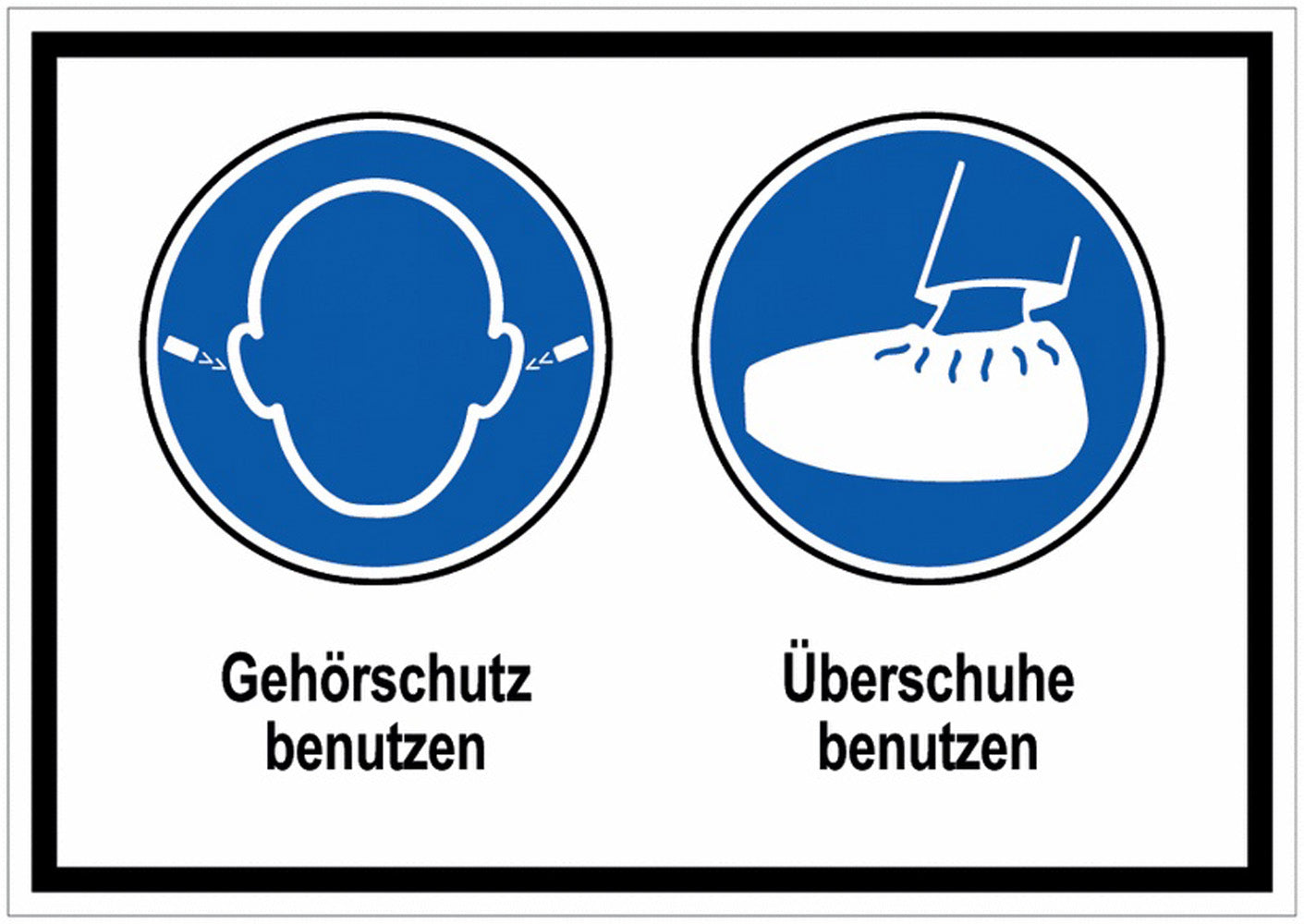 GLOBAL CARTELLO SEGNALETICO - OhrstöpselÜberschuhe benutzen -  Adesivo Extra Resistente, Pannello in Forex, Pannello In Alluminio