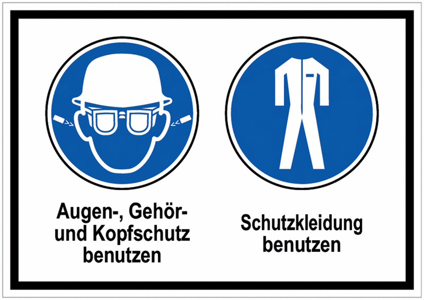 GLOBAL CARTELLO SEGNALETICO - Ohrstöpsel, Augen- und Kopfschutz-Schutzkleidung benutzen -  Adesivo Extra Resistente, Pannello in Forex, Pannello In Alluminio