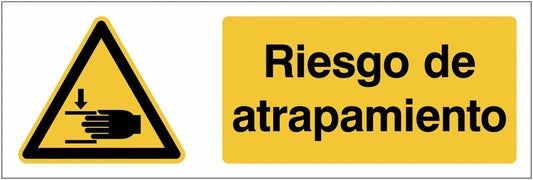 GLOBAL CARTELLO SEGNALETICO UNI - Peligro de encastramiento de manos - Adesivo Extra Resistente, Pannello in Forex, Pannello In Alluminio