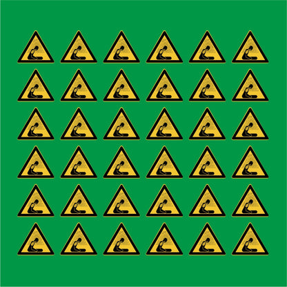 PACCO DA 6 KIT DI 6 ADESIVI TRIANGOLARI - Pericolo Atmosfera asfissiante - Pittogramma ISO 7010 Con Stampa Diretta U.V.