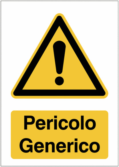 GLOBAL CARTELLO SEGNALETICO - Pericolo Generico - Adesivo Extra Resistente, Pannello in Forex, Pannello In Alluminio