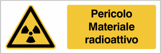 GLOBAL CARTELLO SEGNALETICO UNI - Pericolo Materiale radioattivo - Adesivo Extra Resistente, Pannello in Forex, Pannello In Alluminio