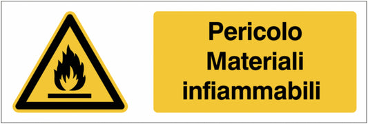 GLOBAL CARTELLO SEGNALETICO UNI - Pericolo Materiali infiammabili - Adesivo Extra Resistente, Pannello in Forex, Pannello In Alluminio