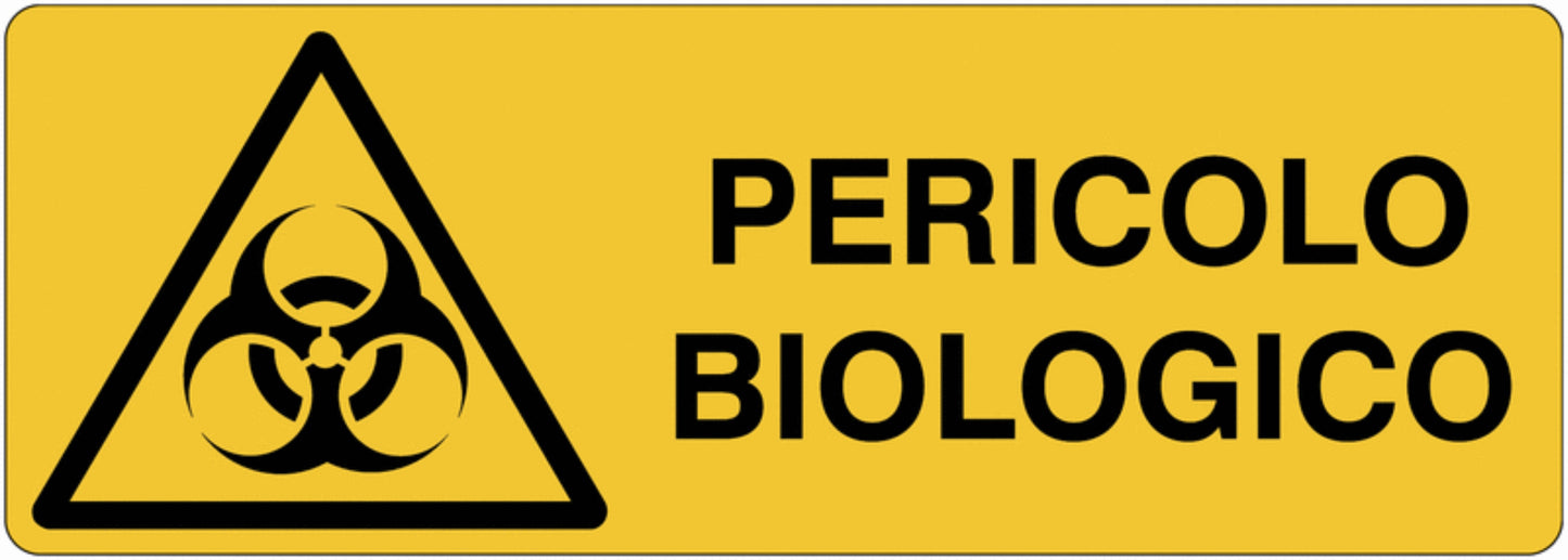 GLOBAL CARTELLO SEGNALETICO UNI - Pericolo biologico - Adesivo Extra Resistente, Pannello in Forex, Pannello In Alluminio